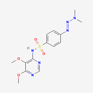 molecular formula C14H18N6O4S B15192541 N-(5,6-Dimethoxy-4-pyrimidinyl)-4-(3,3-dimethyl-1-triazenyl)benzenesulfonamide CAS No. 93620-60-1