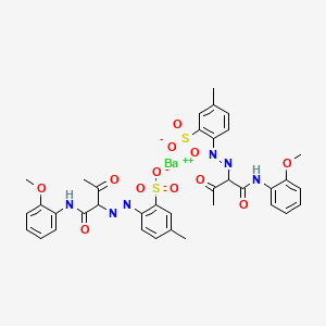 molecular formula C36H36BaN6O12S2 B15192621 barium(2+);2-[[1-(2-methoxyanilino)-1,3-dioxobutan-2-yl]diazenyl]-5-methylbenzenesulfonate CAS No. 73384-86-8