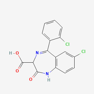 molecular formula C16H10Cl2N2O3 B15192628 Dirazepic acid CAS No. 61929-65-5
