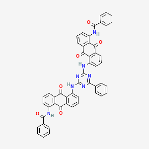 molecular formula C51H31N7O6 B15192655 N,N'-((6-Phenyl-1,3,5-triazine-2,4-diyl)bis(imino(9,10-dihydro-9,10-dioxoanthracene-5,1-diyl)))bis(benzamide) CAS No. 49776-52-5