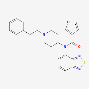 molecular formula C24H24N4O2S B15192689 N-(2,1,3-benzothiadiazol-4-yl)-N-[1-(2-phenylethyl)piperidin-4-yl]furan-3-carboxamide CAS No. 117523-46-3