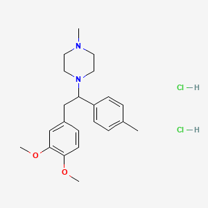 molecular formula C22H32Cl2N2O2 B15192690 1-(2-(3,4-Dimethoxyphenyl)-1-(4-tolyl)ethyl)-4-methylpiperazine dihydrochloride CAS No. 87203-79-0