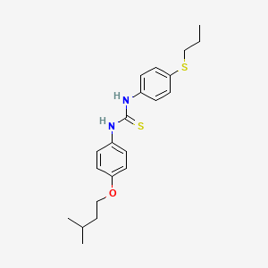 molecular formula C21H28N2OS2 B15192713 Thiourea, N-(4-(3-methylbutoxy)phenyl)-N'-(4-(propylthio)phenyl)- CAS No. 231298-81-0