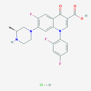 molecular formula C21H19ClF3N3O3 B15192741 Temafloxacin hydrochloride, (R)- CAS No. 130982-84-2