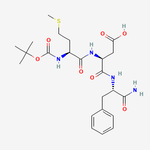 molecular formula C23H34N4O7S B15192759 Butyloxycarbonyl-cholecystokinin (31-33) amide CAS No. 5920-14-9