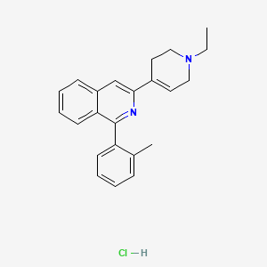 molecular formula C23H25ClN2 B15192778 Isoquinoline, 3-(1-ethyl-1,2,5,6-tetrahydro-4-pyridinyl)-1-(2-methylphenyl)-, hydrochloride CAS No. 92123-83-6