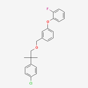 molecular formula C23H22ClFO2 B15192795 Benzene, 1-((2-(4-chlorophenyl)-2-methylpropoxy)methyl)-3-(2-fluorophenoxy)- CAS No. 80843-66-9