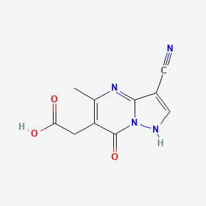 molecular formula C10H8N4O3 B1519281 2-{3-Cyano-7-hydroxy-5-methylpyrazolo[1,5-a]pyrimidin-6-yl}acetic acid CAS No. 1118787-65-7