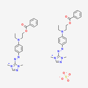 molecular formula C42H50N12O8S B15192824 2-[4-[(2,4-dimethyl-1,2,4-triazol-4-ium-3-yl)diazenyl]-N-ethylanilino]ethyl benzoate;sulfate CAS No. 72749-67-8