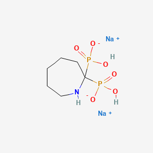 molecular formula C6H13NNa2O6P2 B15192831 Disodium azacycloheptane diphosphonate CAS No. 62682-16-0