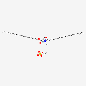 molecular formula C42H83NO7S B15192843 Oxazolium, 3-ethyl-2-heptadecyl-4-((heptadecyloxy)carbonyl)-4,5-dihydro-, ethyl sulfate CAS No. 66019-25-8