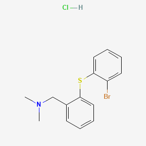 molecular formula C15H17BrClNS B15192872 Benzenemethanamine, 2-((2-bromophenyl)thio)-N,N-dimethyl-, hydrochloride CAS No. 139009-20-4