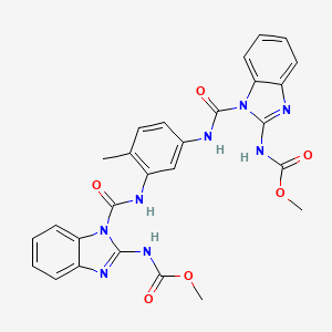 molecular formula C27H24N8O6 B15192877 Dimethyl 1,1'-(4-methyl-m-phenylenedicarbamoyl)-bis(2-benzimidazolecarbamate) CAS No. 51543-98-7