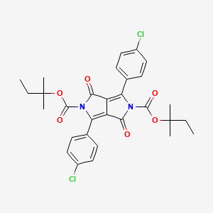 molecular formula C30H30Cl2N2O6 B15192886 Pyrrolo(3,4-c)pyrrole-2,5(1H,4H)-dicarboxylic acid, 3,6-bis(4-chlorophenyl)-1,4-dioxo-, bis(1,1-dimethylpropyl) ester CAS No. 209129-65-7