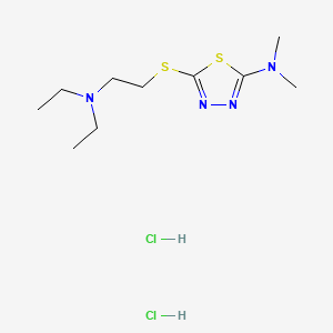 molecular formula C10H22Cl2N4S2 B15192930 N,N-Diethyl-2-(5-dimethylamino-1,3,4-thiadiazol-2-ylthio)ethylamine dihydrochloride CAS No. 102433-91-0