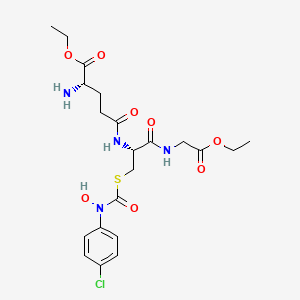 molecular formula C21H29ClN4O8S B15192942 S-(N-p-Chlorophenyl-N-hydroxycarbamoyl)glutathione diethyl ester CAS No. 174568-91-3
