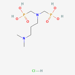 molecular formula C7H21ClN2O6P2 B15192953 Phosphonic acid, (((3-(dimethylamino)propyl)imino)bis(methylene))bis-, monohydrochloride CAS No. 71113-21-8