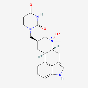 molecular formula C20H22N4O3 B15193011 (8-beta)-1-((6-Methylergolin-8-yl)methyl)-2,4(1H,3H)-pyrimidinedione N(sup 6)-oxide CAS No. 121550-30-9