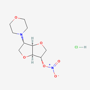 molecular formula C10H17ClN2O6 B15193029 [(3S,3aR,6S,6aS)-3-morpholin-4-yl-2,3,3a,5,6,6a-hexahydrofuro[3,2-b]furan-6-yl] nitrate;hydrochloride CAS No. 81786-34-7