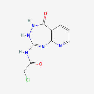 molecular formula C9H8ClN5O2 B15193041 Acetamide, 2-chloro-N-(3,4-dihydro-5-oxo-5H-pyrido(2,3-e)(1,3,4)triazepin-2-yl)- CAS No. 120873-28-1