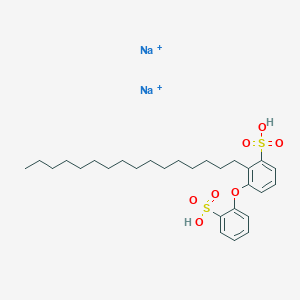 molecular formula C28H42Na2O7S2+2 B15193052 Disodium hexadecyl(sulfophenoxy)benzenesulfonate CAS No. 65143-89-7
