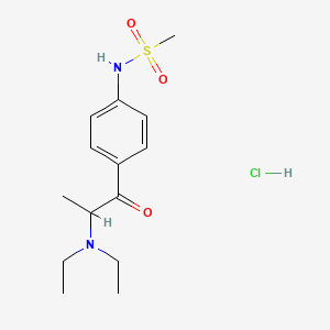 molecular formula C14H23ClN2O3S B15193057 N-(4-(2-(Diethylamino)-1-oxopropyl)phenyl)methanesulfonamide monohydrochloride CAS No. 60735-64-0