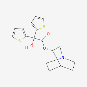 molecular formula C17H19NO3S2 B15193059 (S)-Quinuclidin-3-yl-2-hydroxy-2,2-di(thiophen-2-yl)acetate CAS No. 2020375-99-7