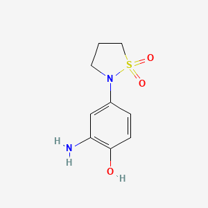 molecular formula C9H12N2O3S B1519311 2-(3-amino-4-hydroxyphenyl)-1,2-thiazolidine-1,1-dione CAS No. 1147800-90-5