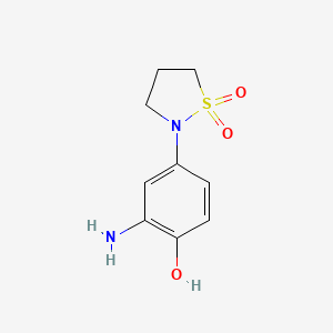 molecular formula C9H12N2O3S B1519311 2-(3-Amino-4-hydroxyphenyl)-1$L^{6},2-thiazolidine-1,1-dione CAS No. 1147800-90-5