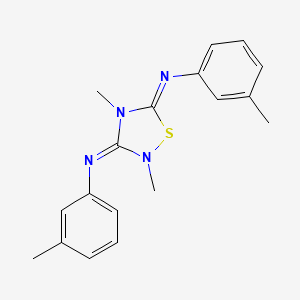 molecular formula C18H20N4S B15193175 N(sup 3),N(sup 5)-Bis(3-methylphenyl)-2,4-dimethyl-1,2,4-thiadiazole-3,5(2H,4H)-diimine CAS No. 118489-23-9