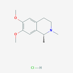 molecular formula C13H20ClNO2 B15193258 Carnegine hydrochloride, (R)- CAS No. 123438-41-5