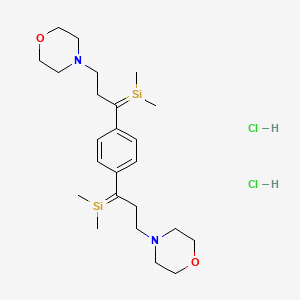 molecular formula C24H42Cl2N2O2Si2 B15193261 Morpholine, 4,4'-(p-phenylene)bis(dimethylsilylene)bis(trimethylene)di-, dihydrochloride CAS No. 84584-51-0