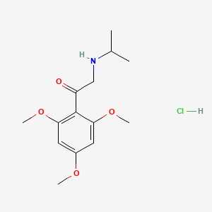 molecular formula C14H22ClNO4 B15193271 Ethanone, 2-((1-methylethyl)amino)-1-(2,4,6-trimethoxyphenyl)-, hydrochloride CAS No. 85540-80-3