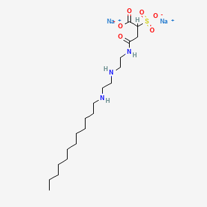 molecular formula C20H39N3Na2O6S B15193305 Butanoic acid, 4-((2-((2-(dodecylamino)ethyl)amino)ethyl)amino)-4-oxo-2-sulfo-, disodium salt CAS No. 71701-07-0