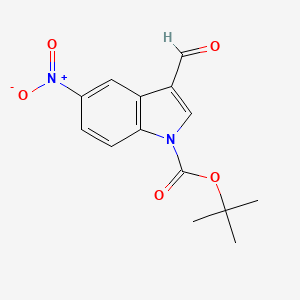 molecular formula C14H14N2O5 B1519331 1-BOC-3-FORMYL-5-NITROINDOLE CAS No. 914349-06-7