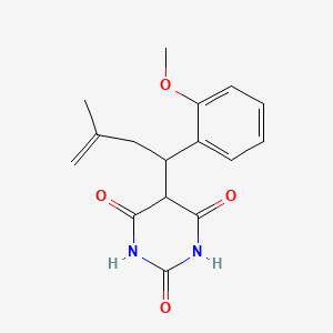 molecular formula C16H18N2O4 B15193318 5-(1-(2-Methoxyphenyl)-3-methyl-3-butenyl)-2,4,6(1H,3H,5H)-pyrimidinetrione CAS No. 109317-86-4