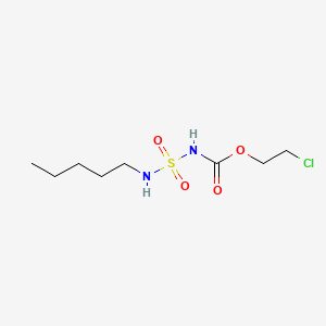 molecular formula C8H17ClN2O4S B15193364 Carbamic acid, ((pentylamino)sulfonyl)-, 2-chloroethyl ester CAS No. 116943-57-8