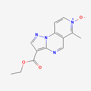 molecular formula C13H12N4O3 B15193414 Pyrazolo(1,5-a)pyrido(3,4-e)pyrimidine-3-carboxylic acid, 6-methyl-, ethyl ester, 7-oxide CAS No. 148191-60-0