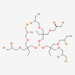 molecular formula C36H63Br12O9P B15193451 Tris(trimethylolpropane di(2,3-dibromopropylether)) phosphite CAS No. 68555-85-1