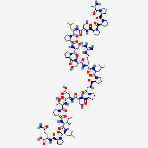 molecular formula C105H169N27O32 B15193468 Human chorionic gonadotropin, beta-subunit (123-145) CAS No. 66053-67-6