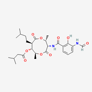 molecular formula C27H38N2O9 B15193479 Antimycin A8b CAS No. 197791-91-6