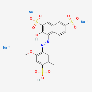 molecular formula C18H14N2Na3O11S3+ B15193494 Tsh2LG9nde CAS No. 61660-30-8