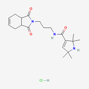 molecular formula C20H30ClN3O3 B15193501 N-(3-(2,2,5,5-Tetramethyl-3-pyrroline-3-carbonyl)aminopropyl)phthalimide hydrochloride CAS No. 93799-02-1