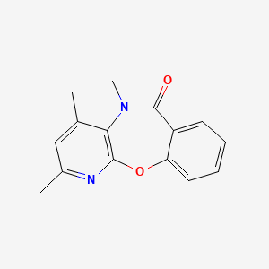 molecular formula C15H14N2O2 B15193531 2,4,5-Trimethyl-pyrido(2,3-b)(1,4)benzoxazepin-6(5H)-one CAS No. 140413-10-1