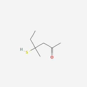 molecular formula C7H14OS B15193563 4-Mercapto-4-methyl-2-hexanone CAS No. 851768-52-0