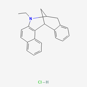 molecular formula C22H22ClN B15193567 8,14-Methanobenzo(e)naphth(2,1-b)azocine, 7,8,9,14-tetrahydro-7-ethyl-, hydrochloride CAS No. 125471-38-7