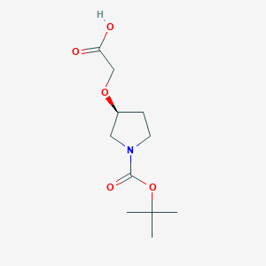 molecular formula C11H19NO5 B1519357 (S)-2-((1-(tert-Butoxycarbonyl)pyrrolidin-3-yl)oxy)acetic acid CAS No. 895126-64-4