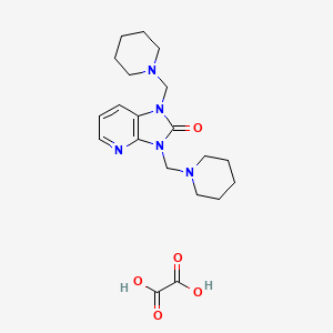 molecular formula C20H29N5O5 B15193593 1,3-bis(piperidin-1-ylmethyl)imidazo[4,5-b]pyridin-2-one;oxalic acid CAS No. 85930-02-5