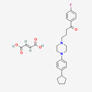 molecular formula C29H35FN2O5 B15193611 Butyrophenone, 4-(4-(p-cyclopentylphenyl)-1-piperazinyl)-4'-fluoro-, maleate CAS No. 113682-12-5