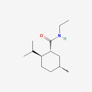molecular formula C13H25NO B15193622 Cyclohexanecarboxamide, N-ethyl-5-methyl-2-(1-methylethyl)-, (1R,2S,5R)- CAS No. 68489-00-9